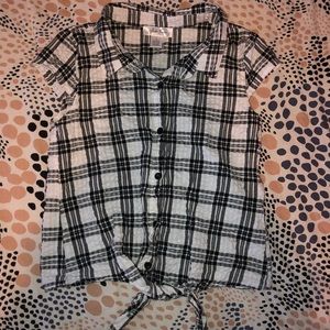 Plaid Button Up Crop Top